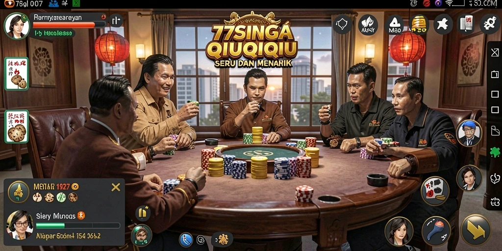 Screenshot memainkan game QiuQiu yang seru dan interaktif.