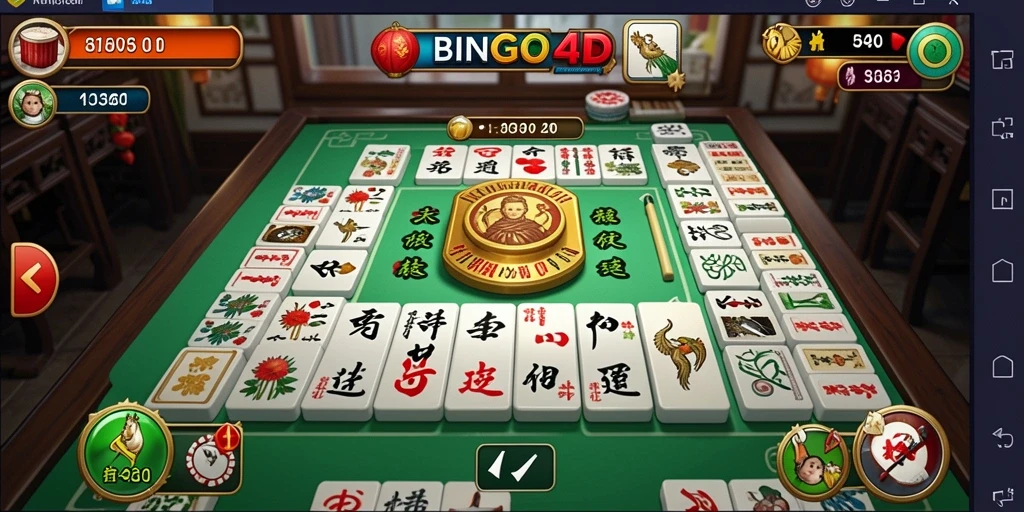 Tampilan gameplay Mahjong yang menakjubkan di BINGO4D.