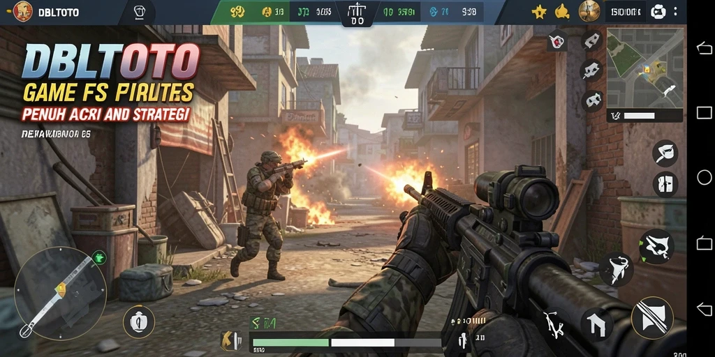 Tampilan gameplay menarik dari DBLTOTO dengan aksi FPS yang intens.