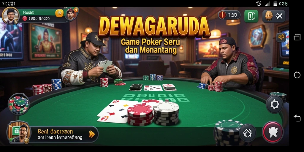 Tampilan menarik dari gameplay poker di DEWAGARUDA.