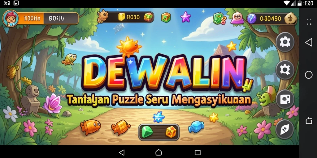 Screenshot utama DEWALIN menunjukkan gameplay Puzzle yang menarik.