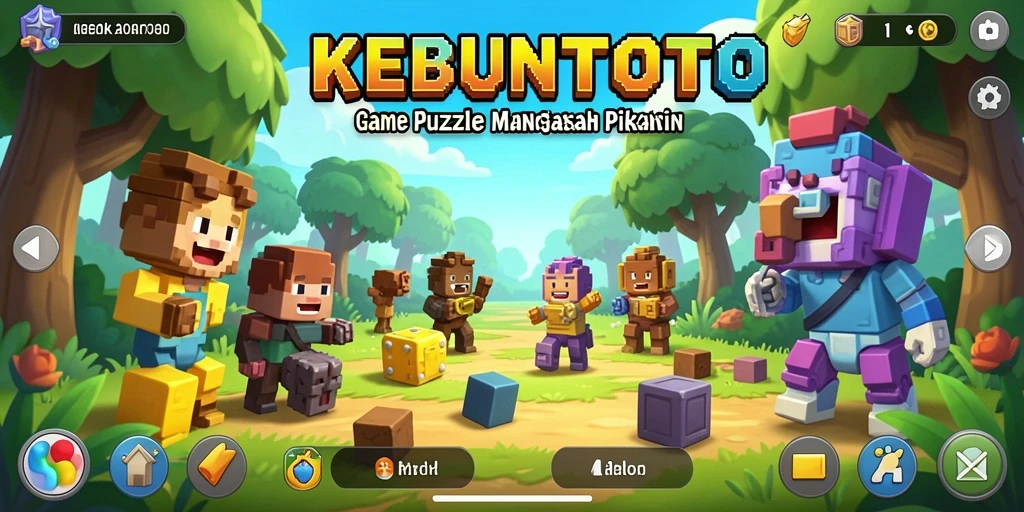 Tampilan gameplay KEBUNTOTO yang menantang dan penuh warna.
