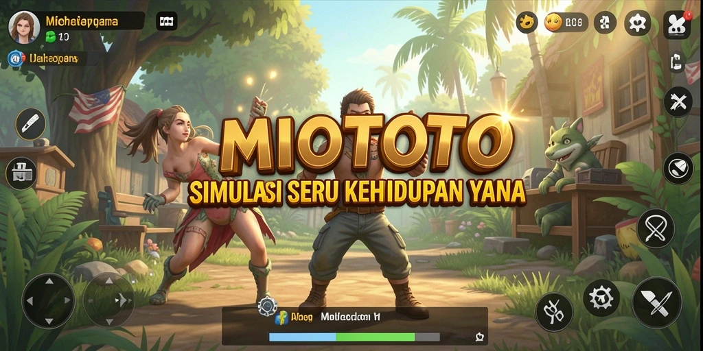 Tampilan gameplay MIOTOTO yang penuh warna dan menarik.