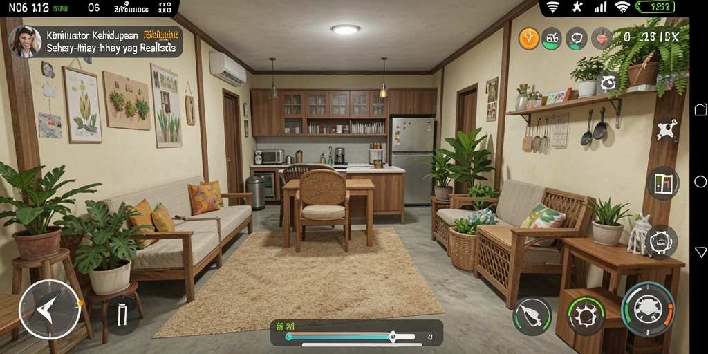 Tampilan gameplay N06 dengan grafik menakjubkan dalam simulasi kehidupan.