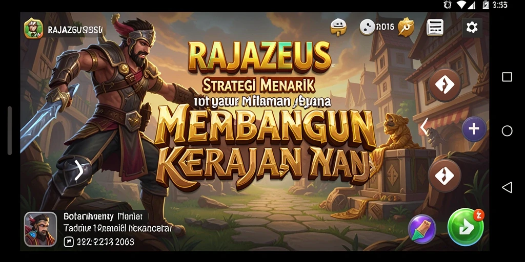 Tangkapan layar gameplay RAJAZEUS dengan visual menakjubkan.