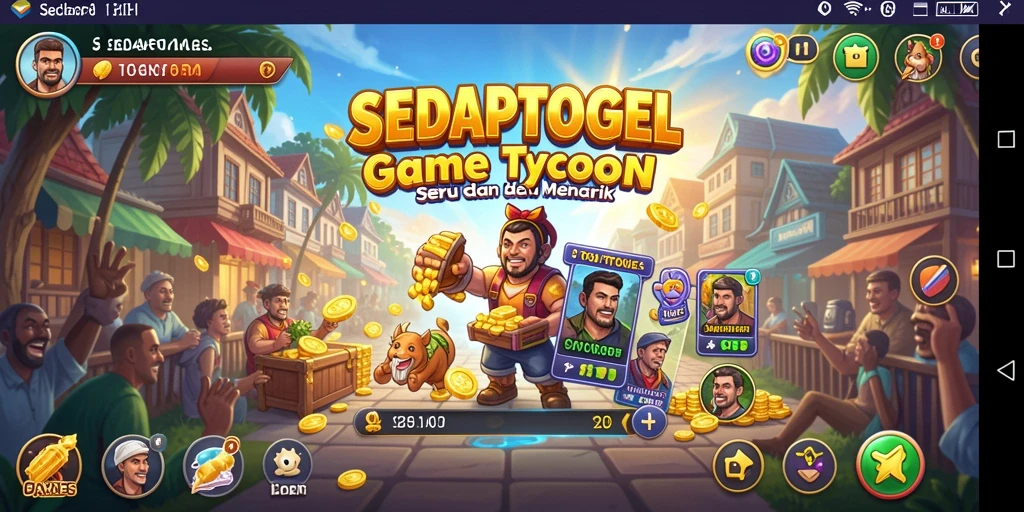 Screenshot menunjukkan gameplay menarik dalam mengelola bisnis Tycoon.