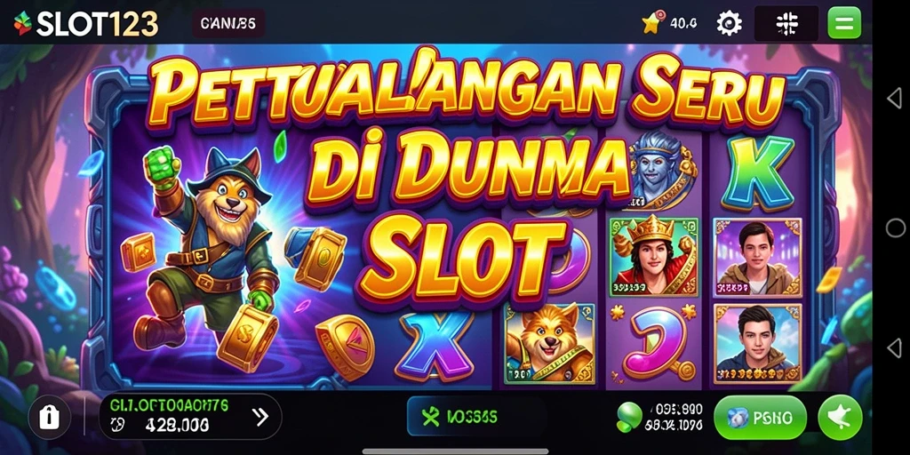 Screenshot utama SLOT123 menampilkan gameplay petualangan yang mendebarkan.