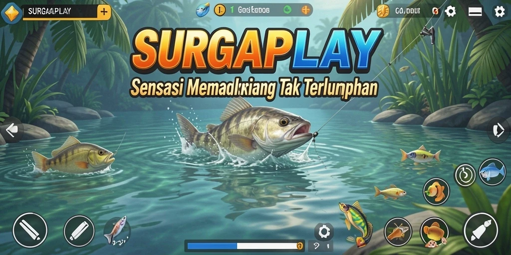 Tampilan gameplay SURGAPLAY yang menampilkan pengalaman memancing yang menarik.