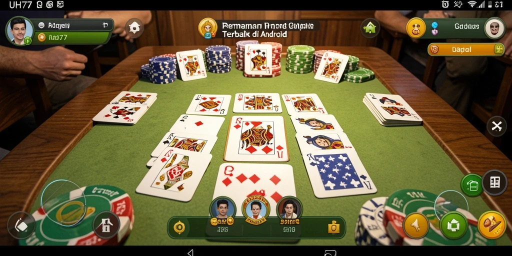 Screenshot gameplay UH77 yang menggambarkan serunya bermain Gaple.
