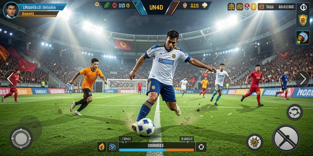 Tampilan gameplay sepak bola yang mendebarkan di UNO4D.