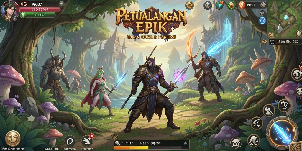 Screenshot gameplay WG87 menampilkan aksi RPG yang seru.