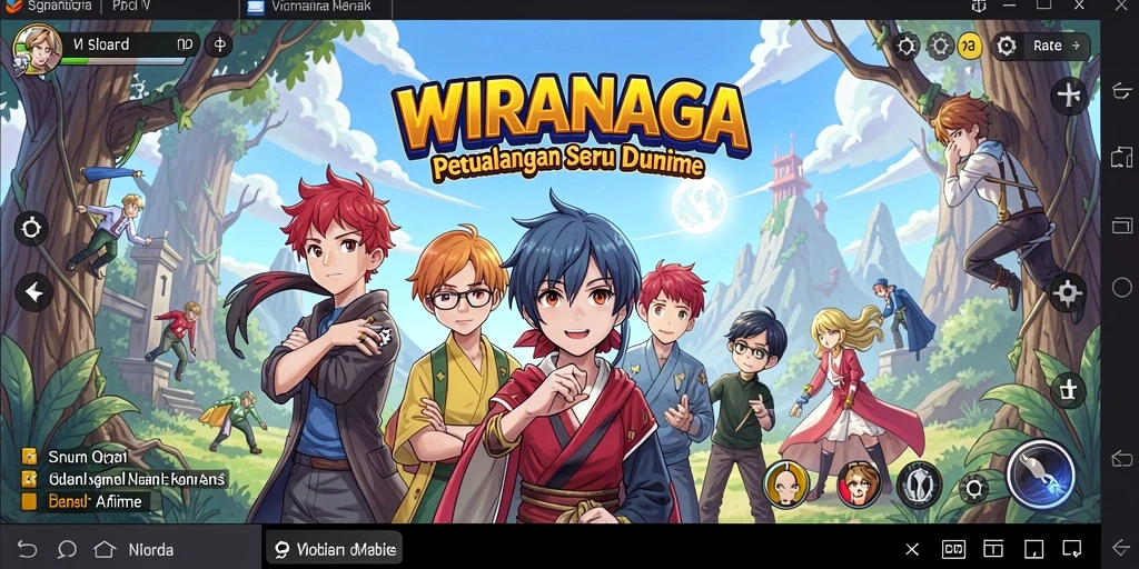 Tampilan gameplay WIRANAGA yang penuh aksi dan warna.